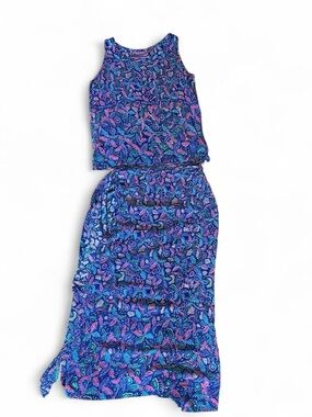 VTG Rainbow-Jo Maui Hawaii Tropical Maxi Skirt & Tank Set